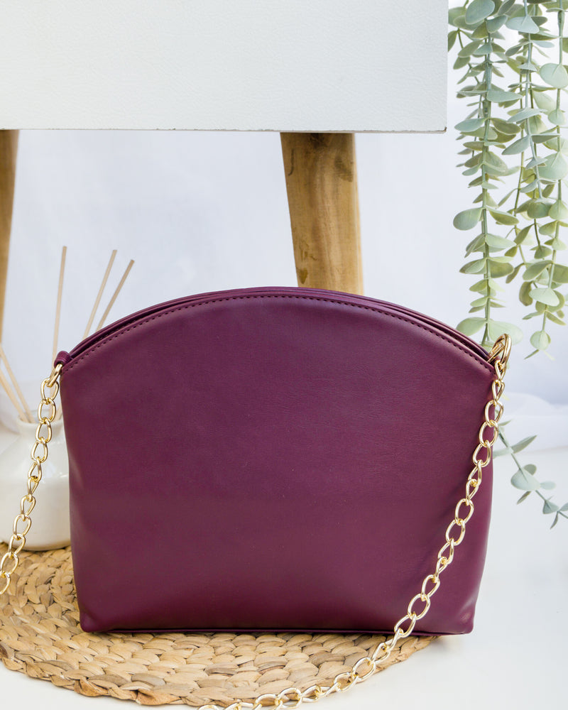 Whitefire Vegan Leather Dome Sling Bag in Ruby Red