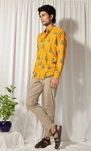 Earth Republic 100% Cotton Ikat Amber Handloom Shirt