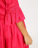 Upcycled Red-Pink Half & Half Dress