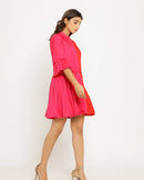 Upcycled Red-Pink Half & Half Dress