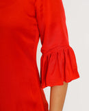 Upcycled Red-Pink Half & Half Dress