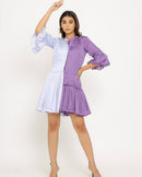 Upcycled Purple-Lilac Half & Half Dress