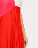 Upcycled Red-Pink Midi Dress