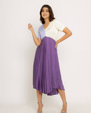 Upcycled Purple-Lilac Midi Dress