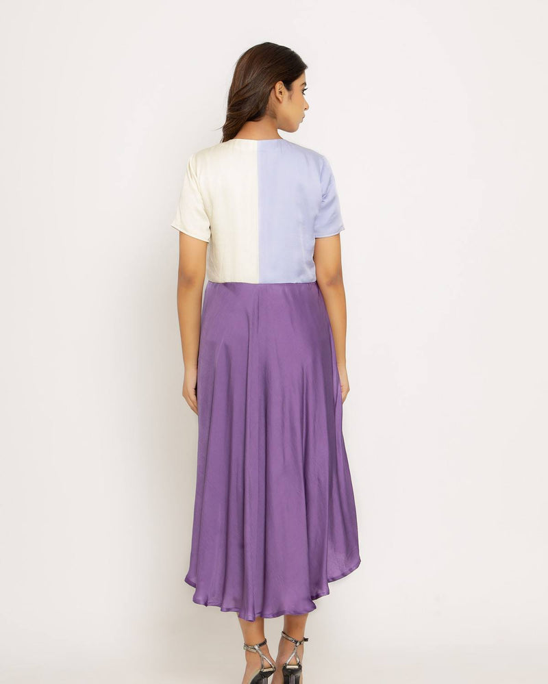 Upcycled Purple-Lilac Midi Dress