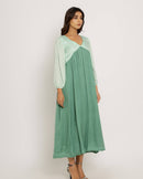 Upcycled Teal-Tea Green Maxi Dress