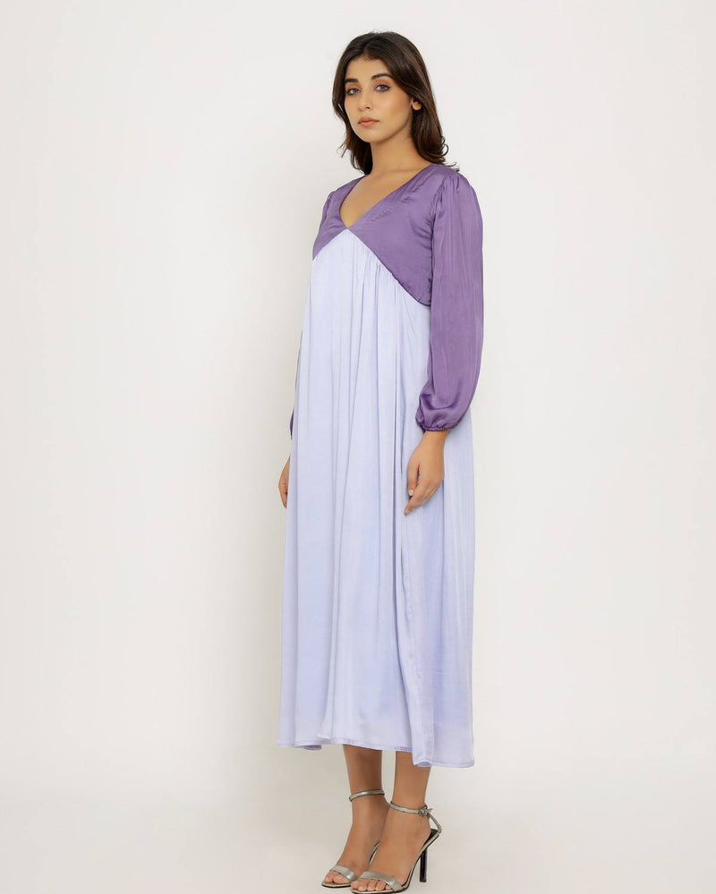 Upcycled Purple-Lilac Maxi Dress