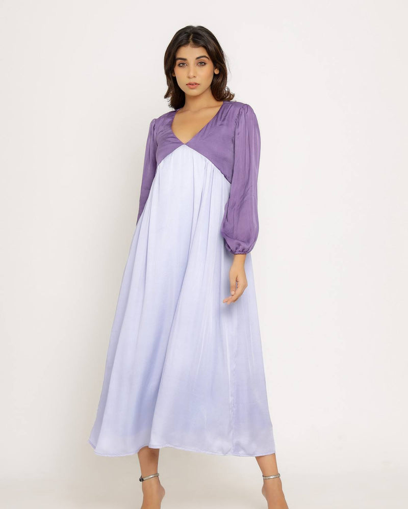 Upcycled Purple-Lilac Maxi Dress