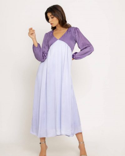 Upcycled Purple-Lilac Maxi Dress