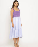 Upcycled Purple-Lilac Midi Dress