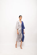 Neora by Nehal Chopra Bemberg Modal Silk Grey-Blue Kaftan Bodycon Dress