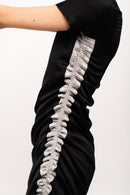 Neora by Nehal Chopra Bemberg Modal Silk Black-Grey Rouching Dress