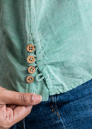 Earthy Route Linen Lyocell Sleeveless Top in Forest Green