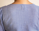 Earthy Route Linen Lyocell Shirt Top in Iris Blue