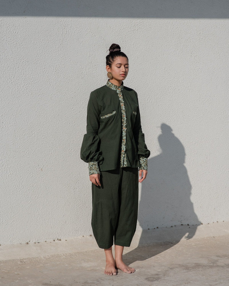 Ethically Made Fiza Green Chindi Co-ord Set
