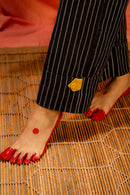 Saanjh-Black Straight pants | Kotpad Handloom Cotton Pants | Prathaa