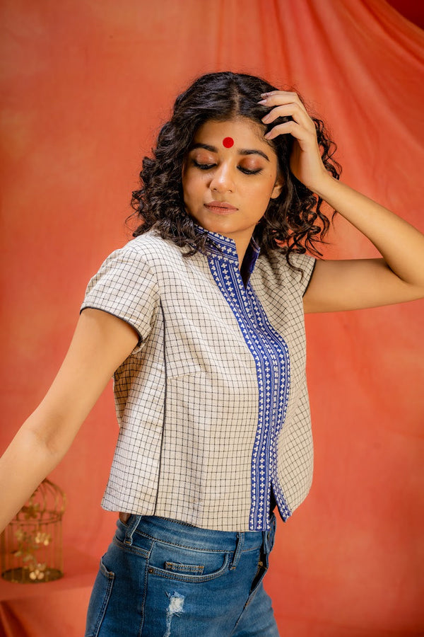 Saanjh- A line top/blouse, Prathaa | Kotpad Handloom Blouse 