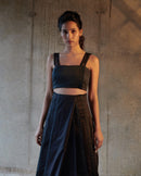 East 14  Garza and Cotton Satin Overlap Bustier