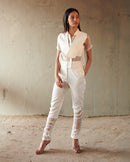 East 14  Madison Organza Silk and Giza Cotton Top