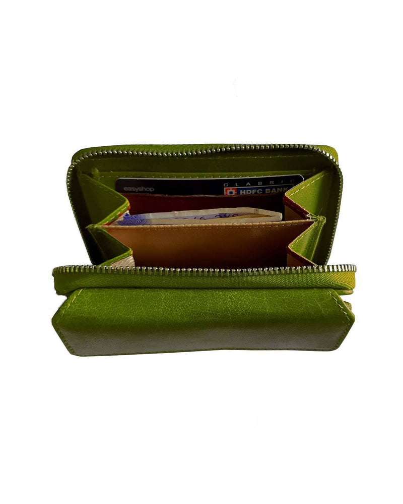 Noupelle  Elfin Green Upcycled Leather Wallet