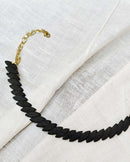 Noupelle  Eye Silhouette Black Upcycled Leather Choker