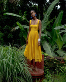 The Jodi Life  Marigold Mul Cotton Pleated Dress