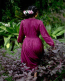 The Jodi Life  Amaranth Peasant Mul Cotton Dress