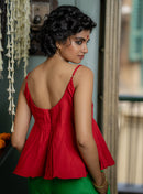 red thin strap top |  | Prathaa | Handloom & Sustainable Clothing
