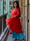 Red Tunic top | handloom top for women | Prathaa