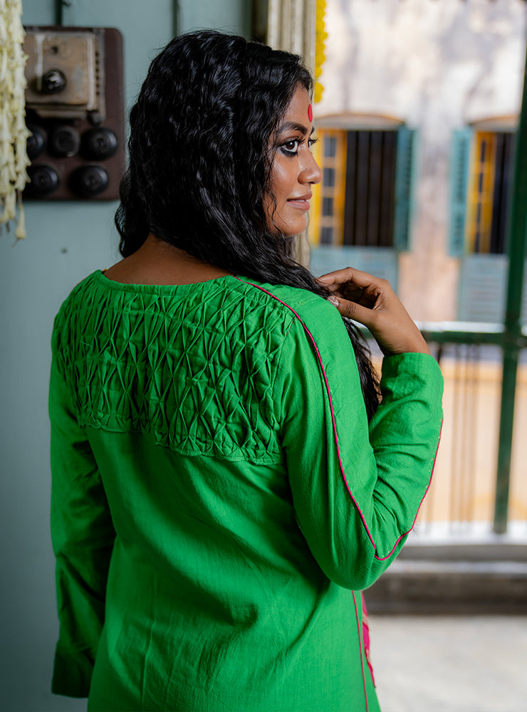 Green Handloom Dress |  | Prathaa | Handloom & Sustainable Clothing