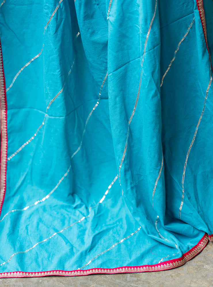 Blue Dupatta  for Rakhi  | Prathaa | Handloom & Sustainable Clothing