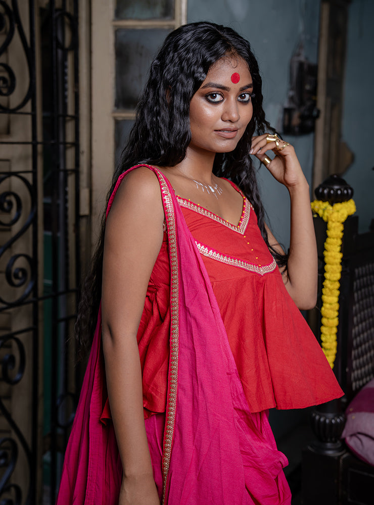 prepleated saree  | Prathaa | Handloom & Sustainable Clothing