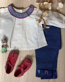 Khela Kids 6 mnth Ethically Made Baby Frill Shirt (Off White)