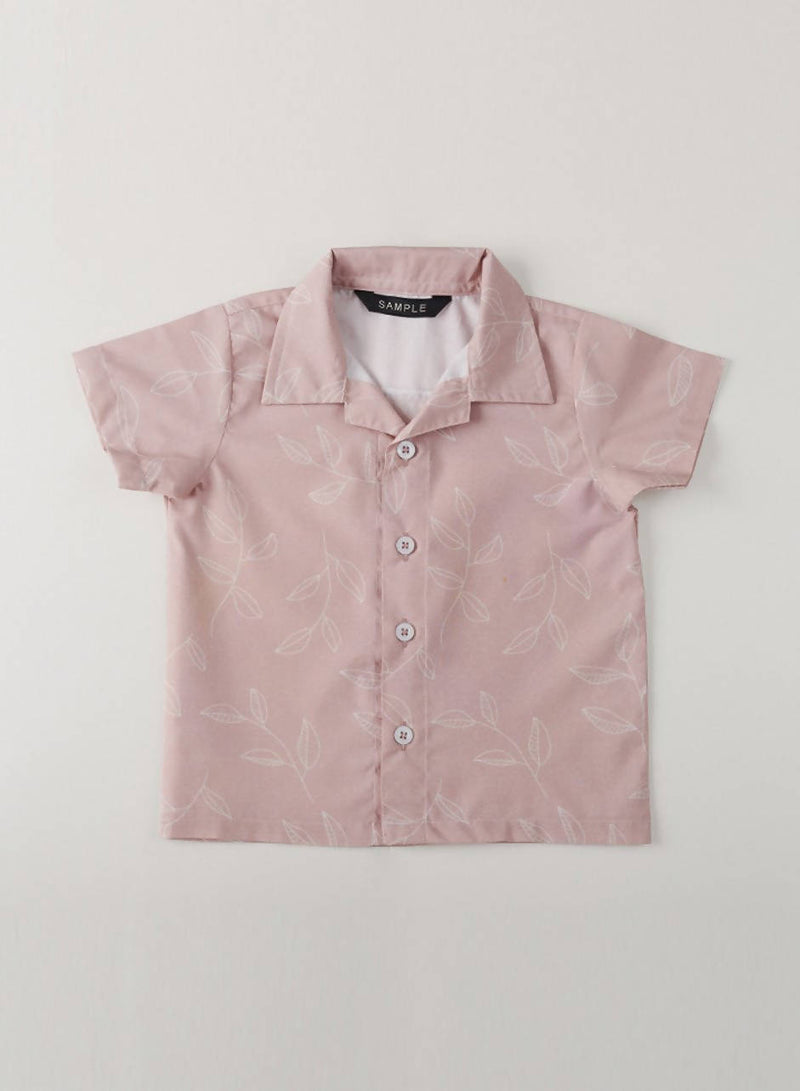 Organic Cotton Val Leaf Print Boys Shirt