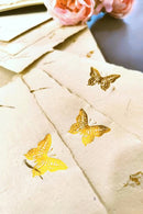 Unalome Butterfly Handmade Marigold Notecards - Set of 5