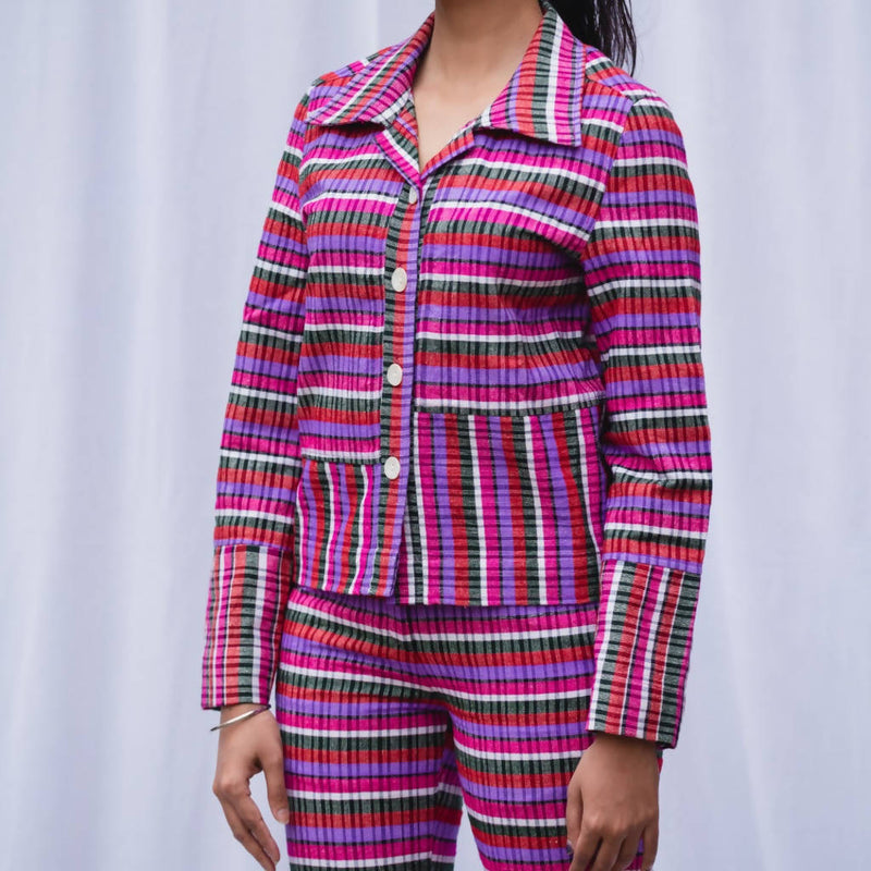 Handcrafted Multi Checkered shirt in pink