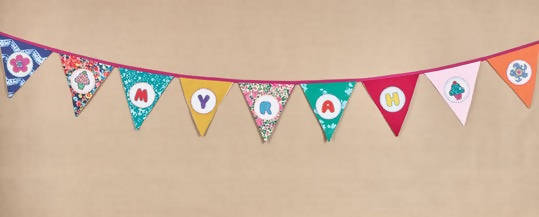 Use Me Works Customisable Name Bunting-Girl