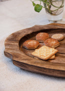 Hohmgrain Home Décor Dark Brown Seasoned Mango Wood Handcrafted Curvy Platter