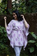 Lilac Purple Short Kaftaan in Lyocell