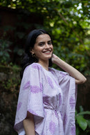 Lilac Purple Short Kaftaan in Lyocell