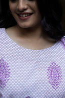 Lilac Purple Short Kaftaan in Lyocell