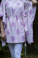 Lilac Purple Short Kaftaan in Lyocell