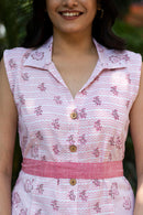 Pink Floral Sleeveless Dress