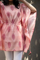 Bright Pink Short Kaftan Printed