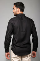 Earthy Route Tencel™ Lyocell Shirt in Jet Black