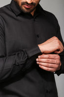 Earthy Route Tencel™ Lyocell Shirt in Jet Black