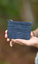 Zenkind Natural 100% Plant Based and Biodegradable Coconut Leather Blue Card Holder