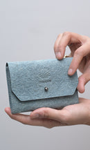 Zenkind Natural 100% Plant Based and Biodegradable Coconut Leather Powder Blue Wallet