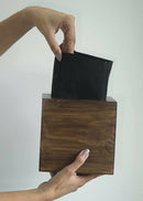 Hohmgrain Home Décor Dark Brown Canadian Pine Wood Handcrafted 6" CUBE PLANTER