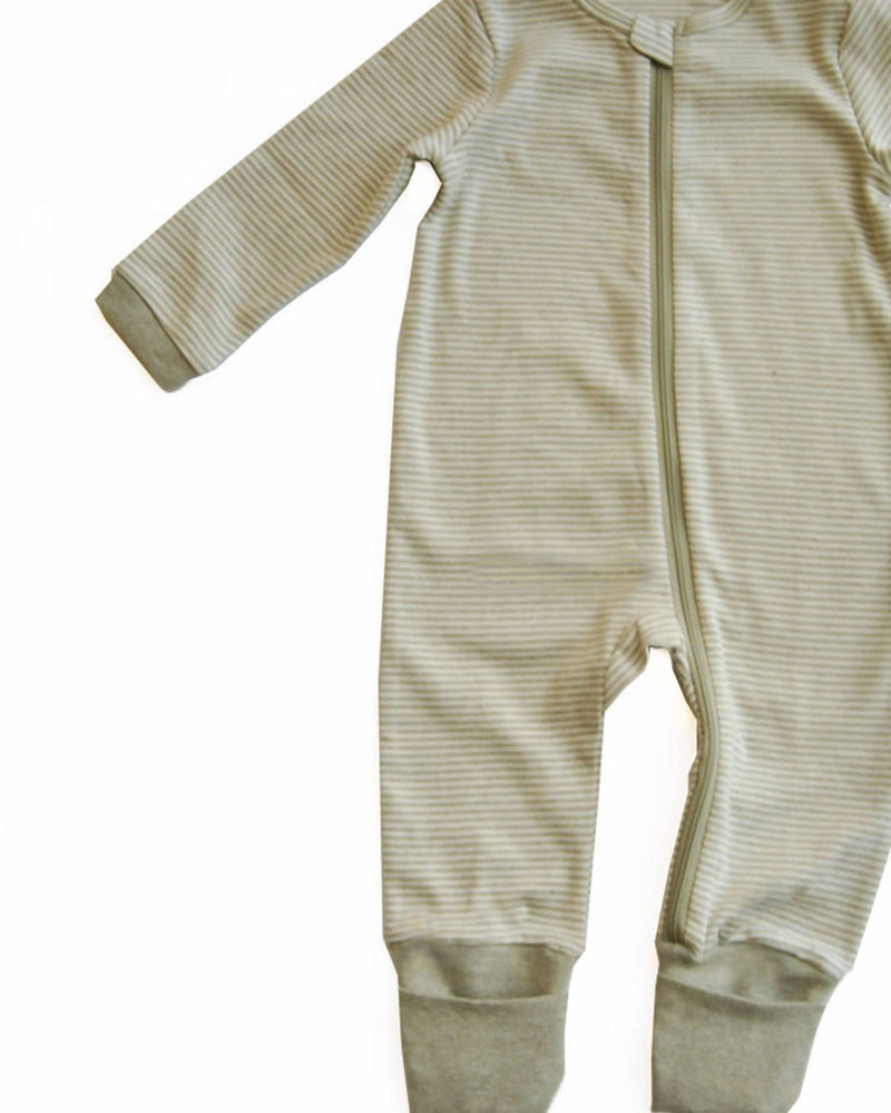 Ethically Made Lil Fern Organic Zipup Sleepsuit, Newborn-upto 2years